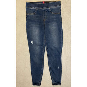 Spanx Jeans Women's Size Small, Blue, Distressed, Pull On Jeans, Shapewear Jeans